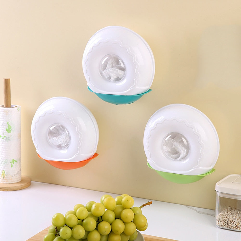 Wall-mounted Cling Film Storage Box Punch Free Plastic Wrap Storage Container Large Capacity Waterproof for Kitchen Organizer