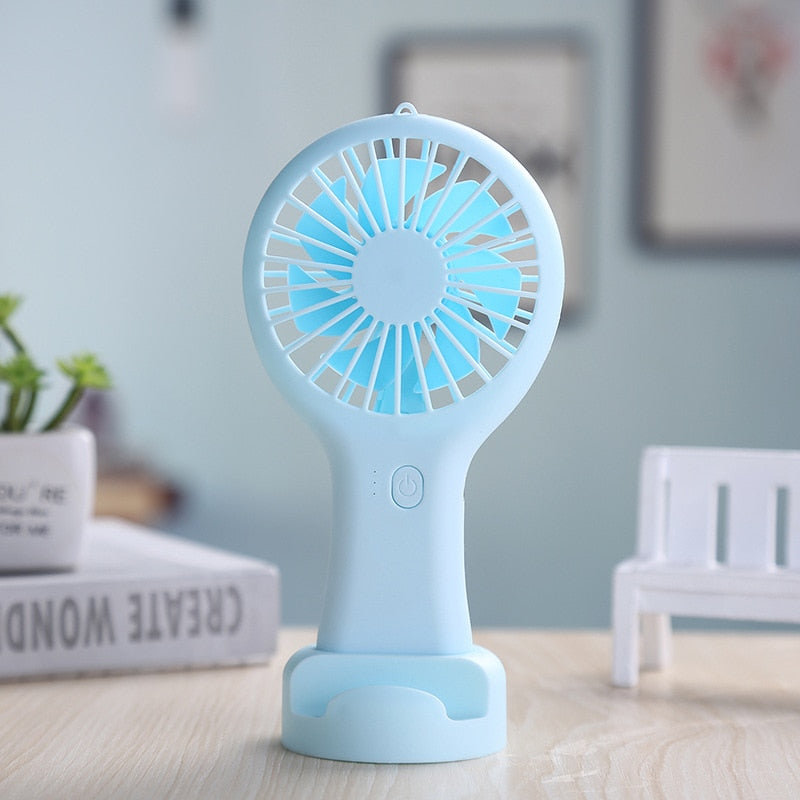 Portable Hand Fan Rechargeable Cooling Mini Usb Fan Hany Lady Children Pocket Fans Mini Ventilator With Phone Holder