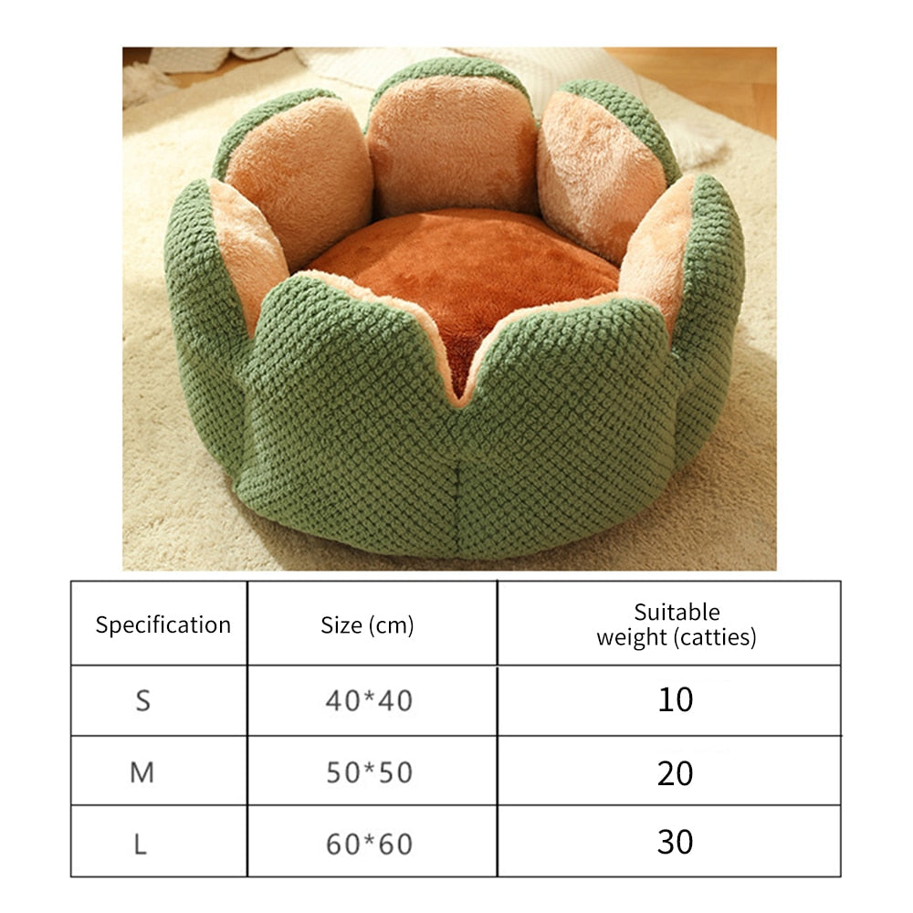 Soft Cat Nest Kennel Cat Bed Dogs Flower Shape Warm Winter Comfortable Washable Cat Cushion House for Small Dog Cat Mat