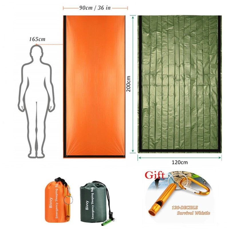 Emergency Sleeping Bags Thermal Emergency Blankets Ultralight Survival Waterproof Bivy Sack Multi Survival Gear Hiking,Camping
