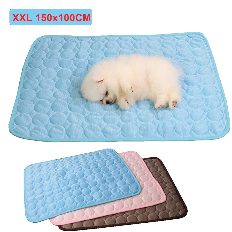 Dog Mat Cooling Summer Pad Mat For Dogs Cat Blanket Sofa Breathable Pet Dog Bed Summer Washable For Small Medium Large Dogs Car