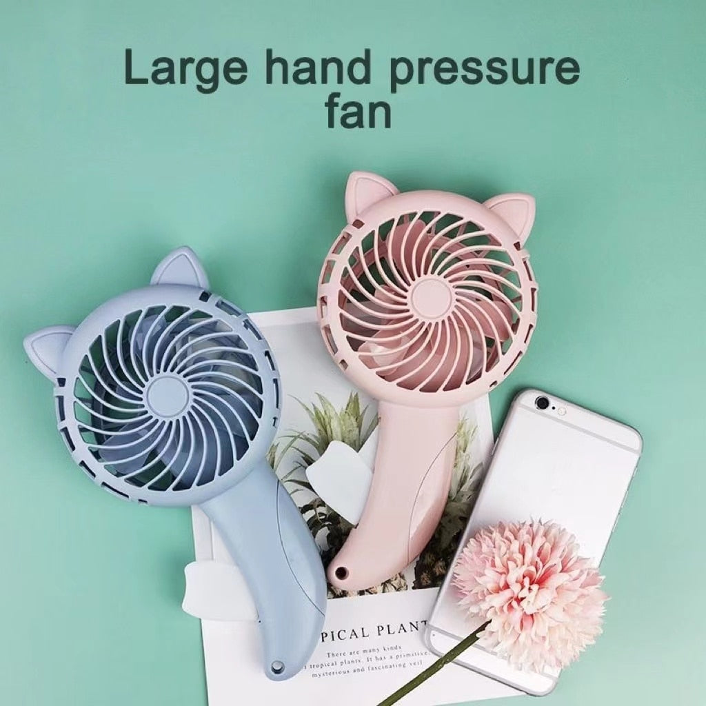 1PC Mini Hand Held Fan Hand Pressure Fan Without Battery