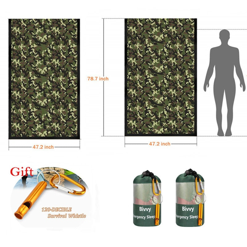 Emergency Sleeping Bags Thermal Emergency Blankets Ultralight Survival Waterproof Bivy Sack Multi Survival Gear Hiking,Camping