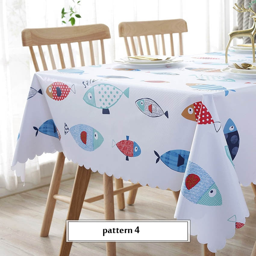 PVC Waterproof Tablecloths Plant Pastoral Table Cloth Background Cloth Plastic Table Cloth Home Decor Manteles Toalha De Mesa