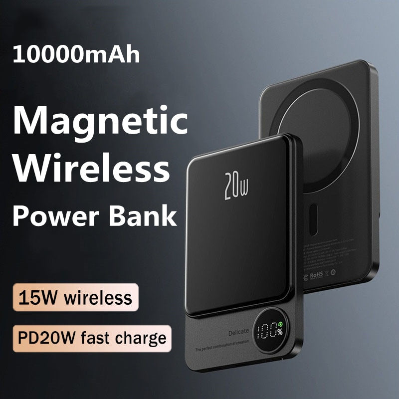 Macsafe Powerbank 15W Wireless Fast Charge for Xiaomi Samsung iPhone External Battery Pack Magnetic Power Bank Portable Charger