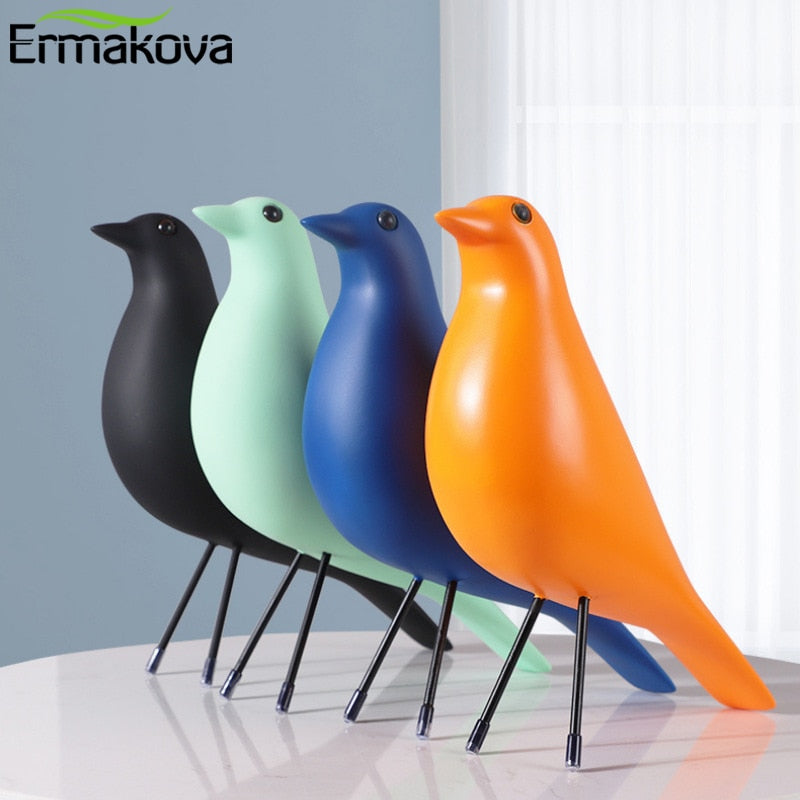 ERMAKOVA The Mid Century Bird Figurine House Bird Animal Statue Dove of Peace European Mascot Home Bar Coffee Decor