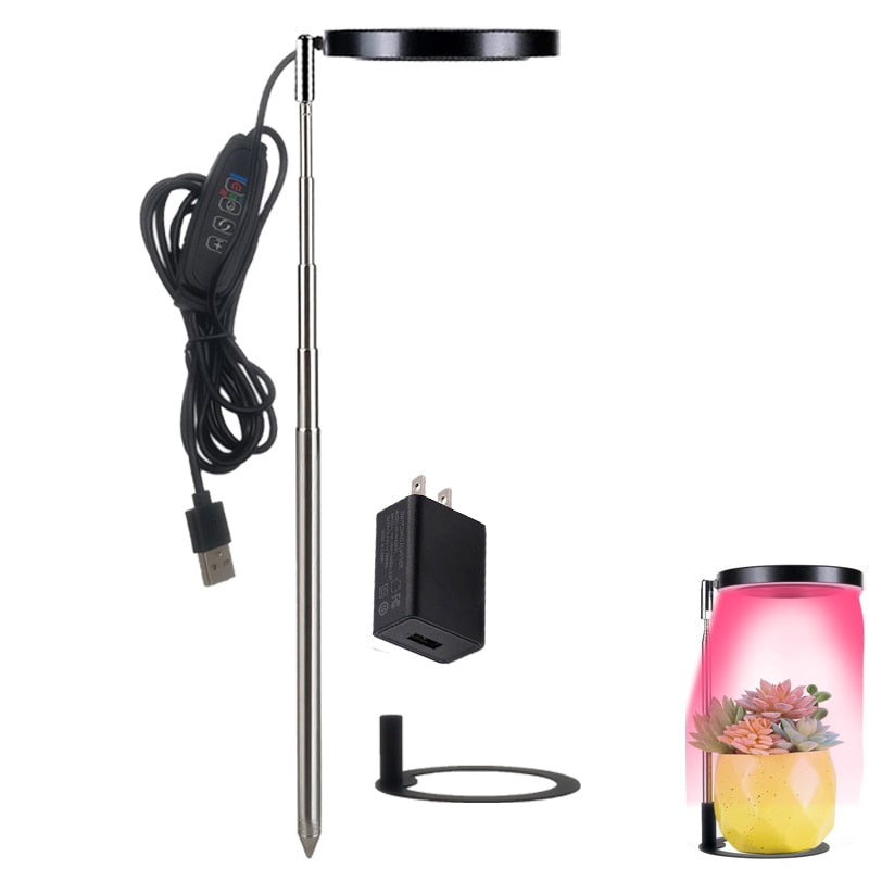Grow Light Full Spectrum LED Plant Light for Indoor Plants Height Adjustable Growing Lamp with Timer 3/9/12H Dimmable Brightness