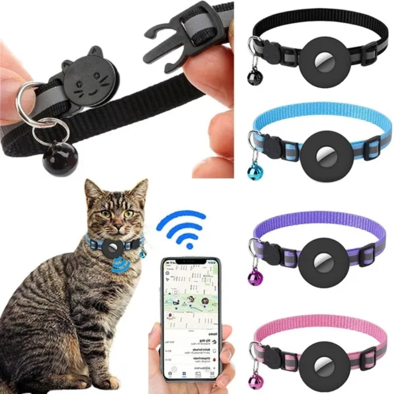 Portable Pet Locator Collar Lightweight Adjustable Fashion Cat Tracker Collar for Apple AirTag Air Tags Small Pet Accessories