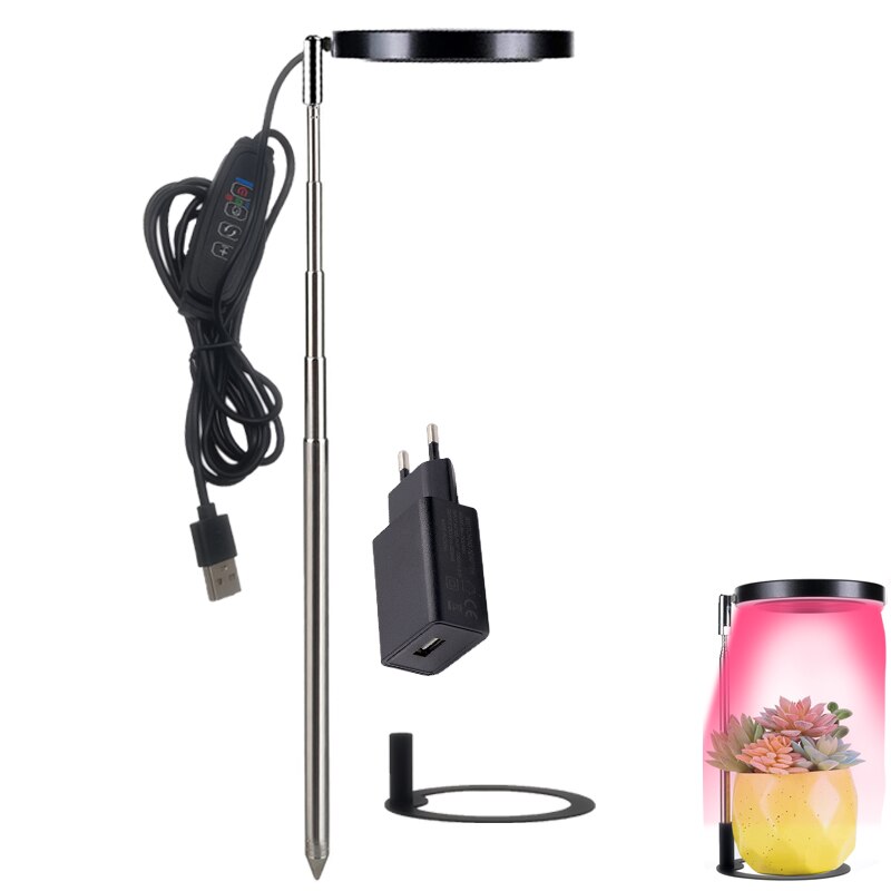 Grow Light Full Spectrum LED Plant Light for Indoor Plants Height Adjustable Growing Lamp with Timer 3/9/12H Dimmable Brightness