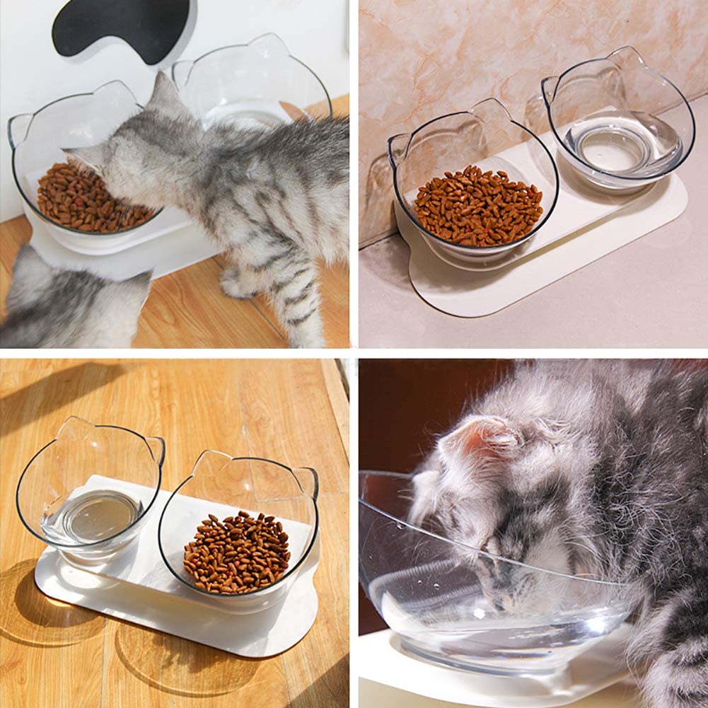 Non-Slip Double Cat Bowl Dog Bowl With Stand Pet Feeding Cat Water Bowl For Cats Pet Food Bowls For Dogs Feeder Product Supplies