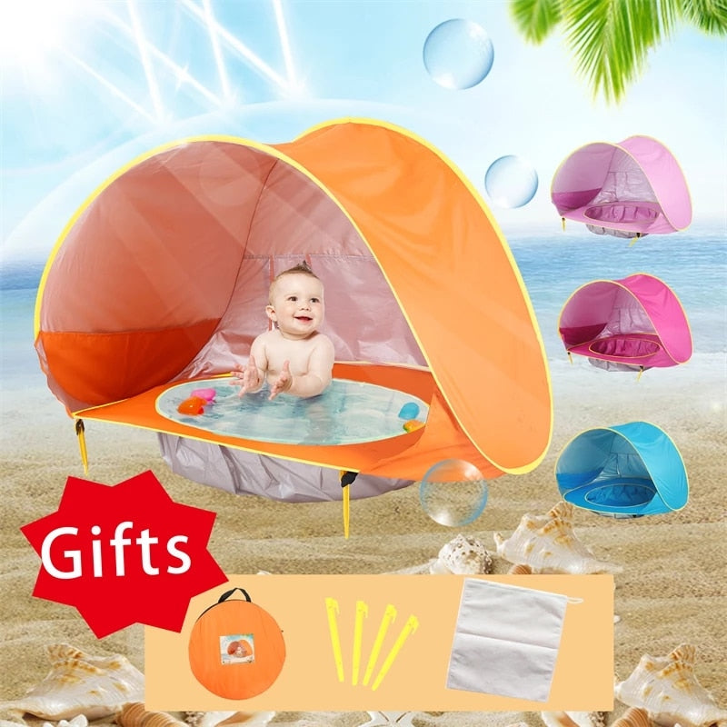 Baby Beach Tent Children Waterproof Pop Up sun Awning Tent UV-protecting Sunshelter with Pool Kid Outdoor Camping Sunshade Beach