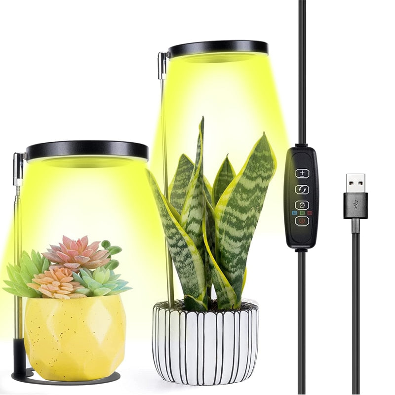 Grow Light Full Spectrum LED Plant Light for Indoor Plants Height Adjustable Growing Lamp with Timer 3/9/12H Dimmable Brightness