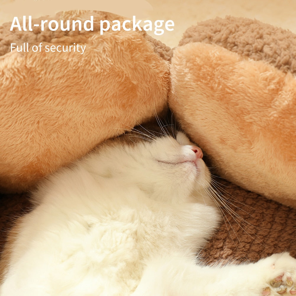 Soft Cat Nest Kennel Cat Bed Dogs Flower Shape Warm Winter Comfortable Washable Cat Cushion House for Small Dog Cat Mat