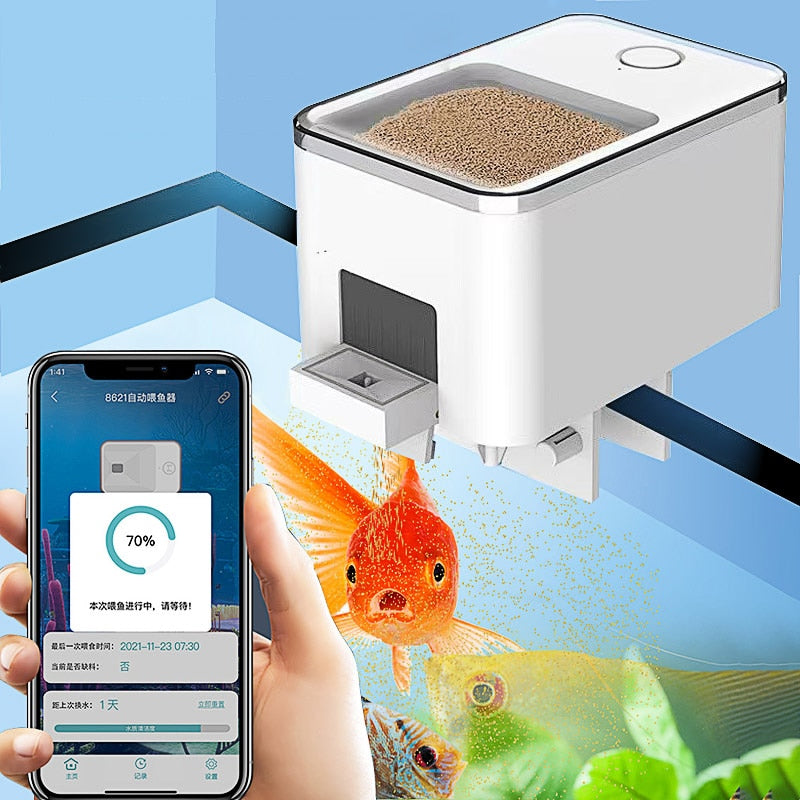 Fish Feeder Fishbowl Supplies WiFi Networking Marine Aquarium Charge Food Dispenser Automatic Feeders Aquariums & Bowls Aquatic