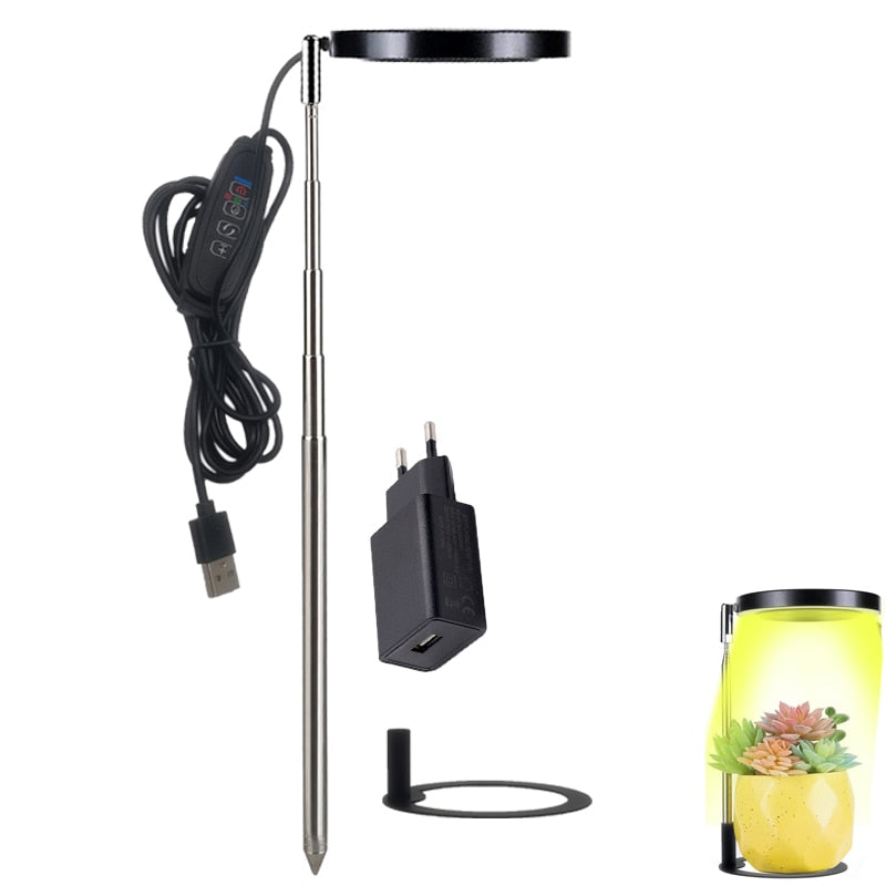 Grow Light Full Spectrum LED Plant Light for Indoor Plants Height Adjustable Growing Lamp with Timer 3/9/12H Dimmable Brightness