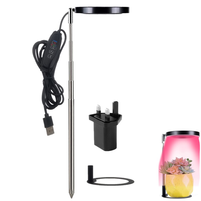 Grow Light Full Spectrum LED Plant Light for Indoor Plants Height Adjustable Growing Lamp with Timer 3/9/12H Dimmable Brightness