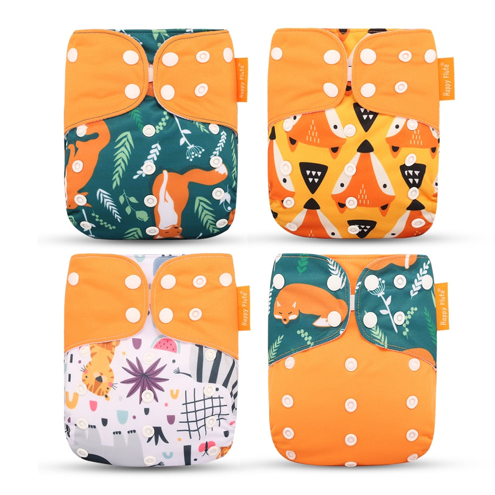 Baby Nappy 4Pcs/Set Diaper Cover Waterproof&Reusable Cloth Diaper