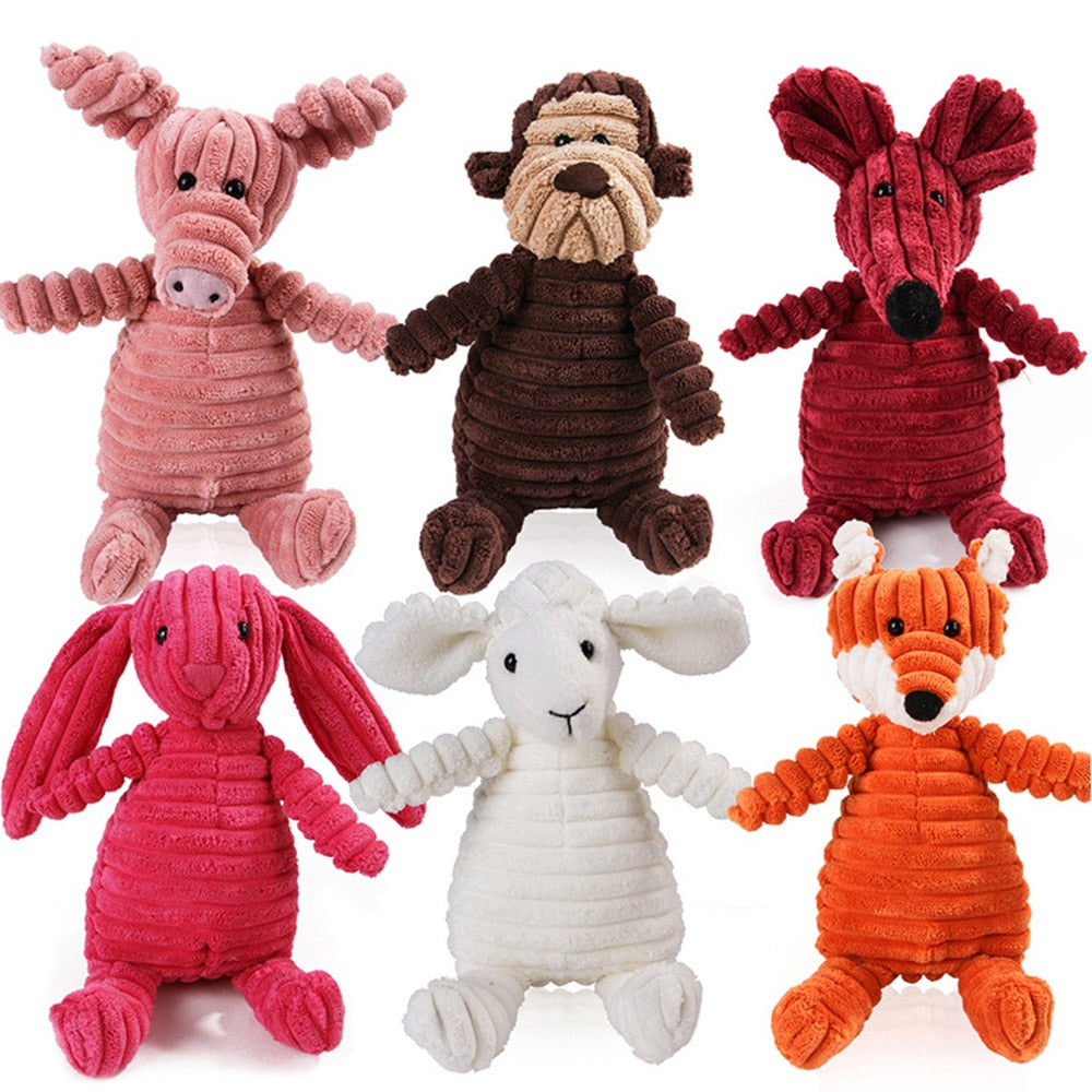 Corduroy Dog Toys for Small - Large Dogs - Pet Squeaker Toy