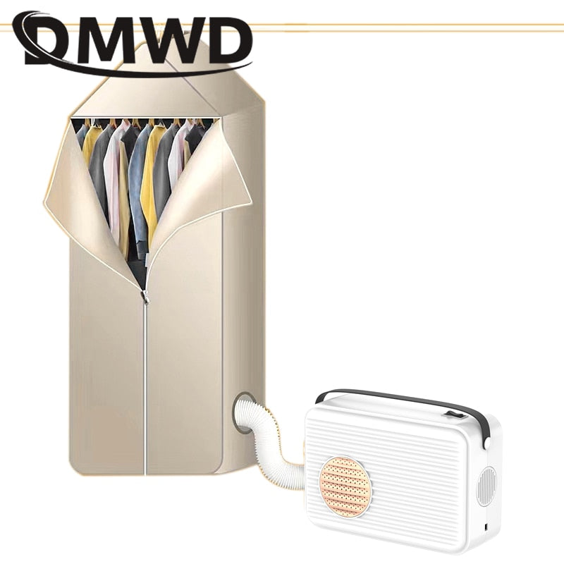 DMWD Electric Shoes Clothes Dryer Hot Air Fan Heater Bed Warmer Garment Baking Wardrobe Dehydrator Dehumidifier Pet Hair Blower