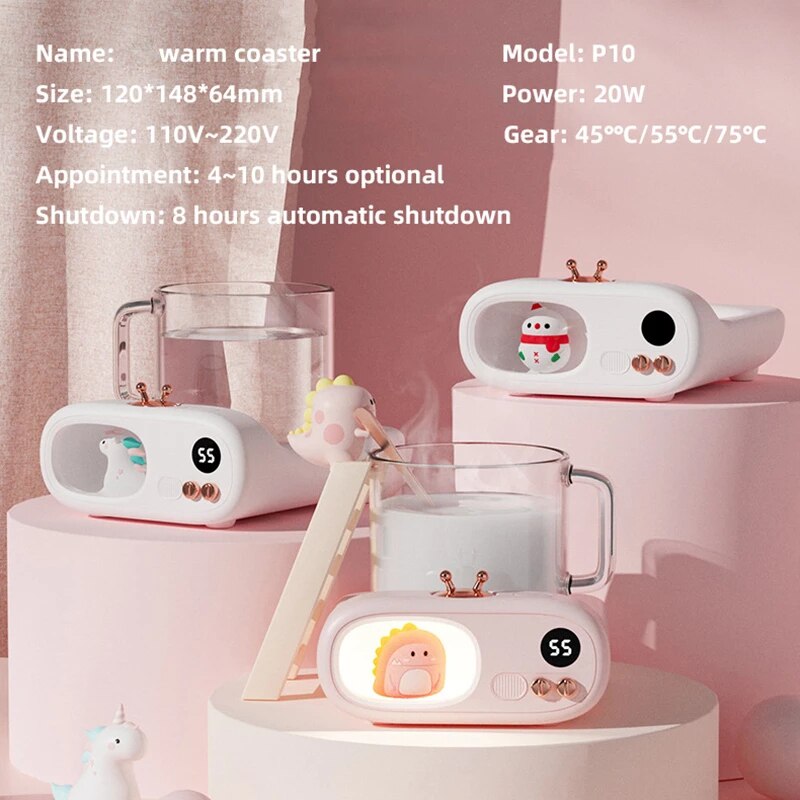 Thermostatic Heating Pad 220V Cup Heater Coffee Mug Warmer Pet Heating Coaster Smart Milk Tea Coffee Warmer Mat For Friends Gif