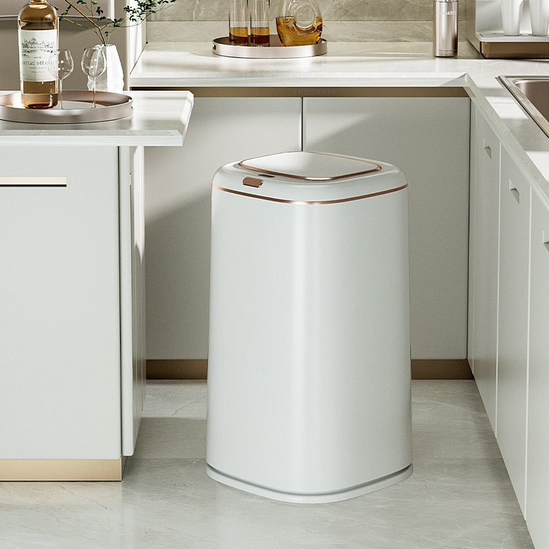 Smart Trash Can Automatic Induction Trash Bin Electric Touchless Wastebasket Kitchen Bathroom Waterproof Large Capacity Wastebin