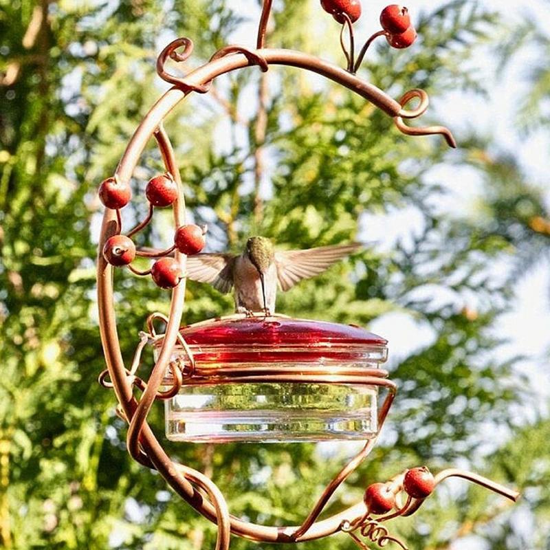 Humming Bird Feeder Red Berries Hummingbird Feeders Outdoor Feeder For Outdoors Hanging Sealed And Leak-Proof Easy To Clean And