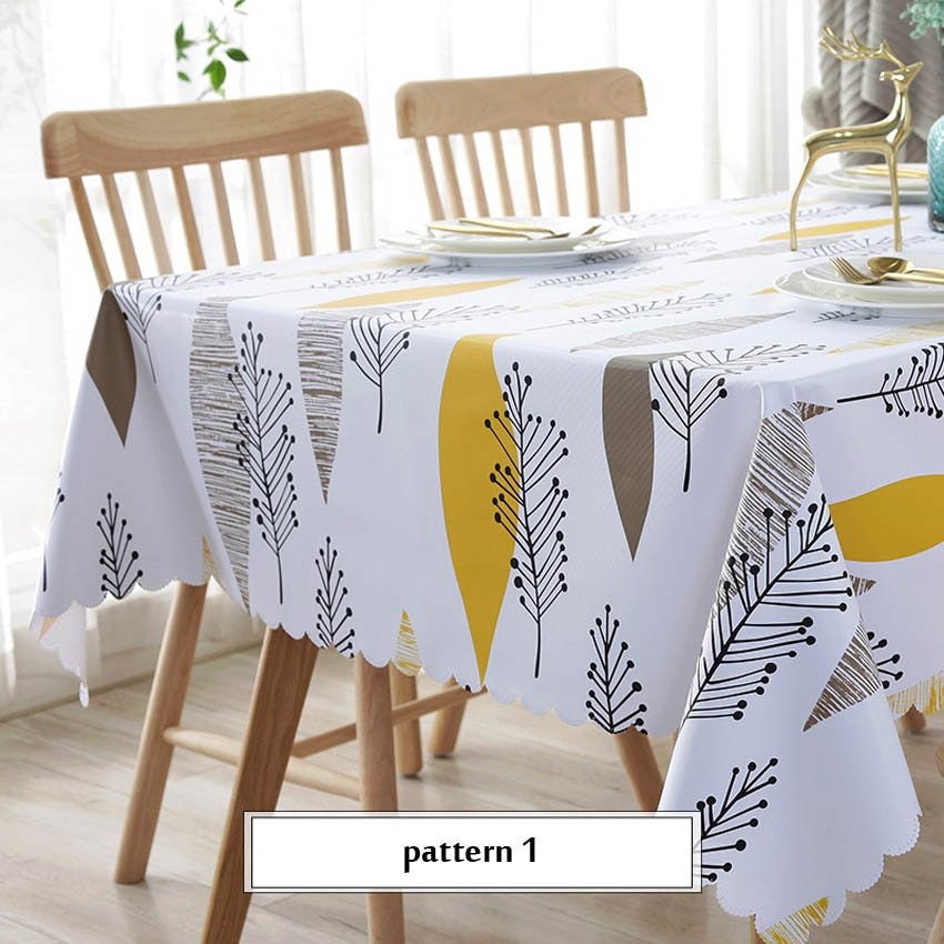 PVC Waterproof Tablecloths Plant Pastoral Table Cloth Background Cloth Plastic Table Cloth Home Decor Manteles Toalha De Mesa