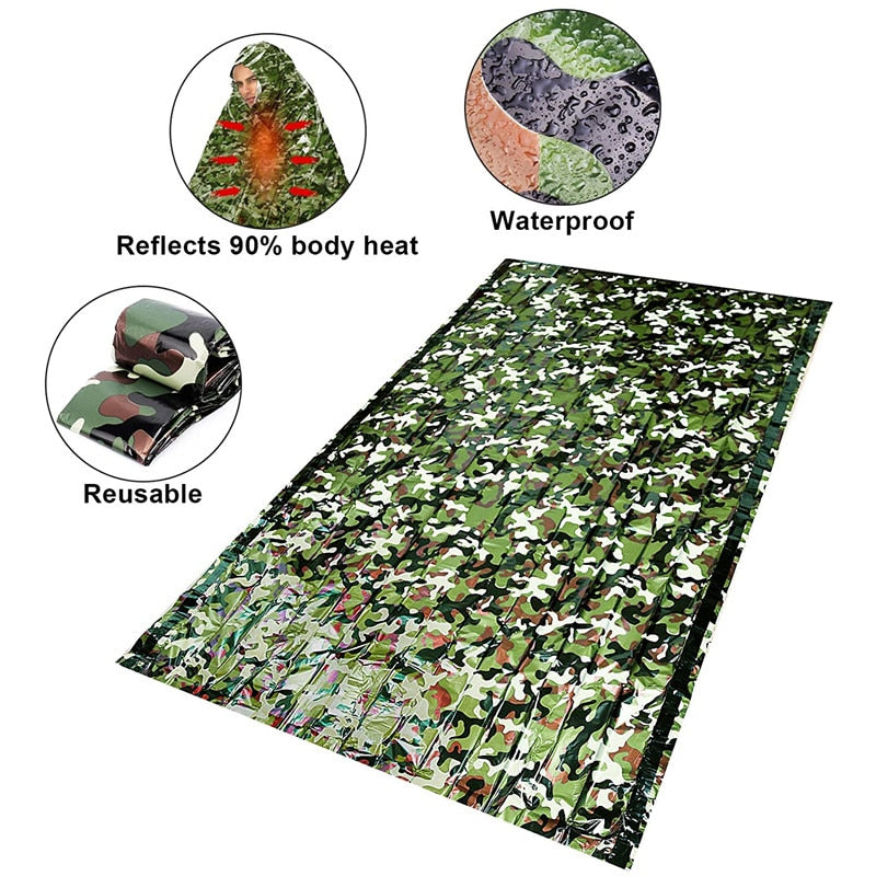 Emergency Sleeping Bags Thermal Emergency Blankets Ultralight Survival Waterproof Bivy Sack Multi Survival Gear Hiking,Camping