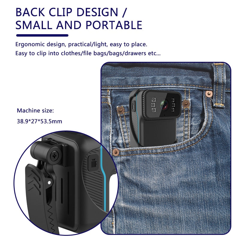 CS02 1080P HD Portable body Action Camera WiFi DV Camcorder Loop Recording Support TF Card Night Vision Cam MP4 Video