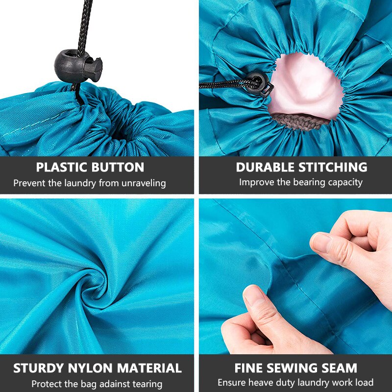 Nylon Laundry Bag Travel Bags Storage Organizer Pouch Hamper Wash Machine Washable Dirty Clothes Drawstring Bag Large Capacity