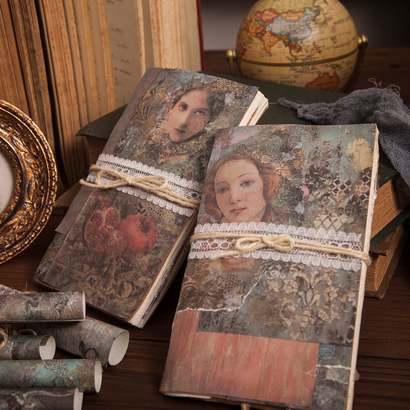 Yoofun 50pcs/pack Baroque Palace Art Material Paper Junk Journal Planner Scrapbooking Vintage Decorative DIY Craft Texture