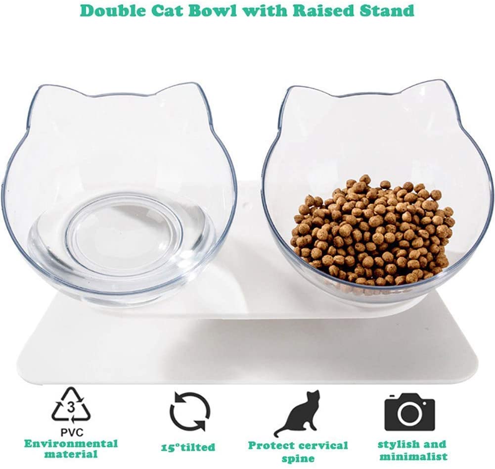 Non-Slip Double Cat Bowl Dog Bowl With Stand Pet Feeding Cat Water Bowl For Cats Pet Food Bowls For Dogs Feeder Product Supplies