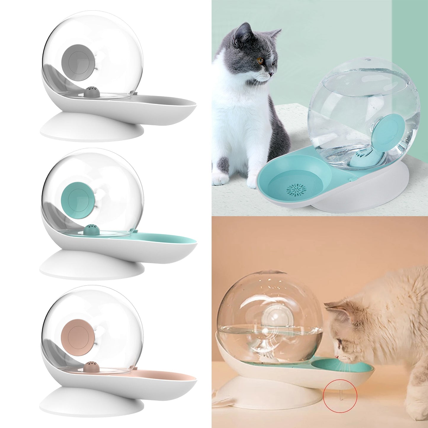 Pet Supplies Snail Automatic Cat Dog Drinking Bowl Fountain Water Dispenser Large-capacity Cat Drink Bowl Without Electricity