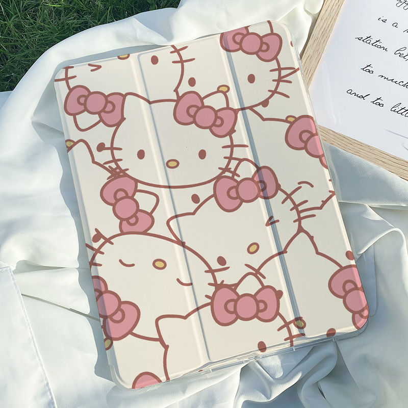 Kawaii Sanrio Ipad Protective Case Cat Accessories Cute Anime Apply Ipad Pro Air4/3Mini Transparent Drop-Proof Toy for Girl Gift