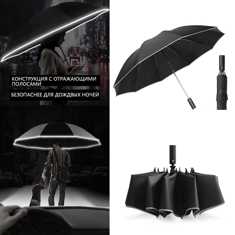 Xiaomi UV Automatic Umbrella With Reflective Strip Rain Wind Resistant Trip Sun Reverse Umbrellas Folding Umbrella For Drop Ship