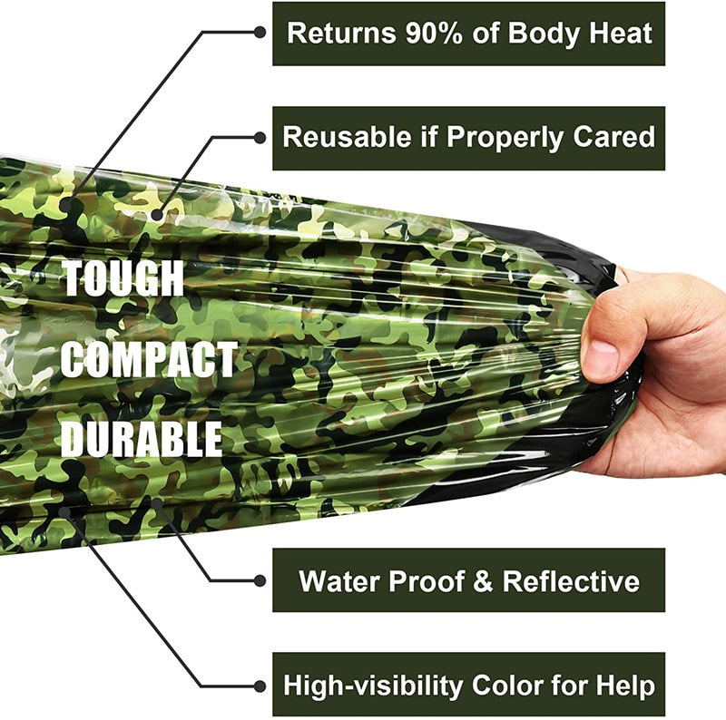 Emergency Sleeping Bags Thermal Emergency Blankets Ultralight Survival Waterproof Bivy Sack Multi Survival Gear Hiking,Camping
