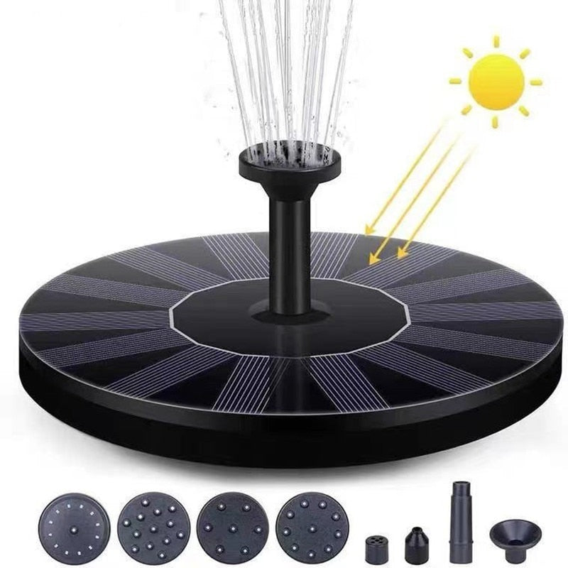 Outdoor Mini Solar Water Fountain Pool Pond Waterfall Fountain Bird Bath Solar Powered Fountain Floating Water Garden Decoration