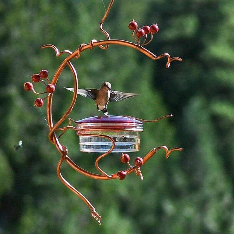 Humming Bird Feeder Red Berries Hummingbird Feeders Outdoor Feeder For Outdoors Hanging Sealed And Leak-Proof Easy To Clean And
