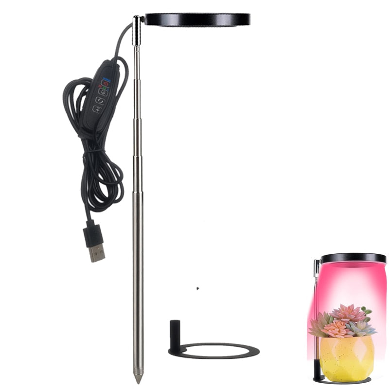 Grow Light Full Spectrum LED Plant Light for Indoor Plants Height Adjustable Growing Lamp with Timer 3/9/12H Dimmable Brightness