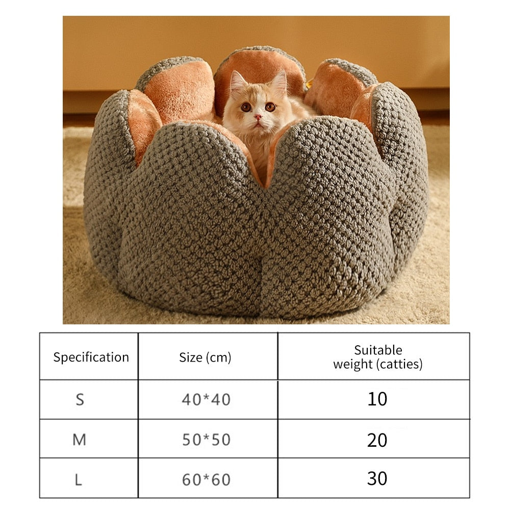 Soft Cat Nest Kennel Cat Bed Dogs Flower Shape Warm Winter Comfortable Washable Cat Cushion House for Small Dog Cat Mat