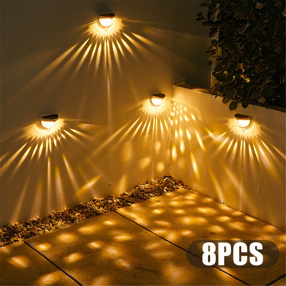 4/8 PCS LED Solar Light Outdoor Garden Lights Decoration Deck Light Wall Sconce Fence Lamp Garden Lighting Outdoor Solar Lights