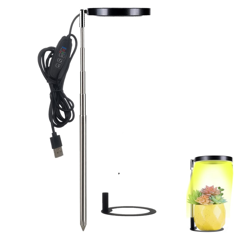 Grow Light Full Spectrum LED Plant Light for Indoor Plants Height Adjustable Growing Lamp with Timer 3/9/12H Dimmable Brightness
