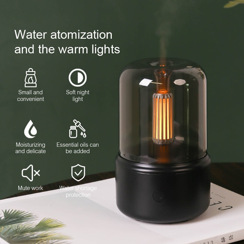 KINSCOTER Portable Mini Aroma Diffuser USB Air Humidifier Essential Oil Night Light Cold Mist Maker Sprayer for Home Gift