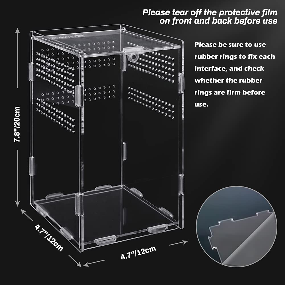 Reptile Habitat Terrarium Breeding Box for Spider Scorpion Sling Isopods Acrylic Case Nano Arboreal Tarantula Enclosure