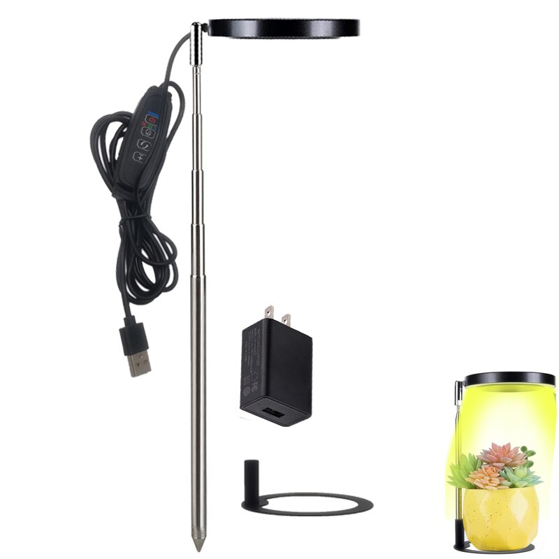Grow Light Full Spectrum LED Plant Light for Indoor Plants Height Adjustable Growing Lamp with Timer 3/9/12H Dimmable Brightness