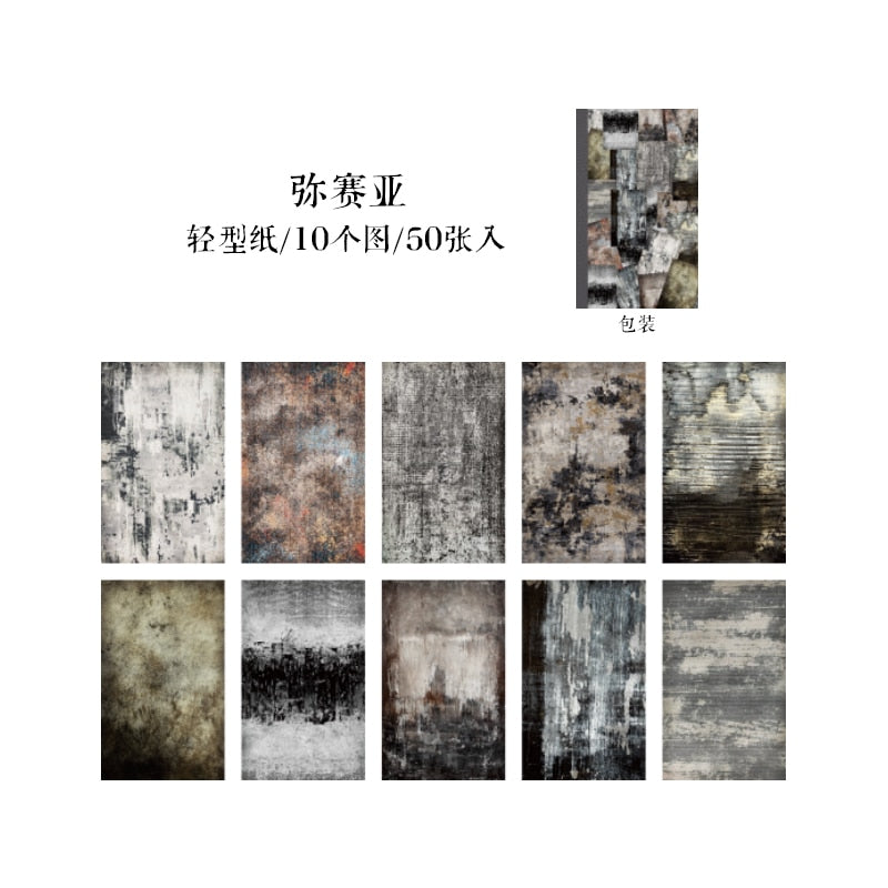 Yoofun 50pcs/pack Baroque Palace Art Material Paper Junk Journal Planner Scrapbooking Vintage Decorative DIY Craft Texture