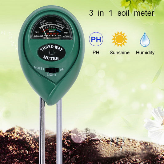 3 in 1 Soil Water Moisture PH Meter Acidity Humidity Sunlight Light PH Test Garden Plants Flowers Moist Tester