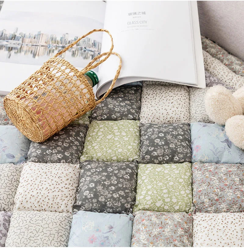 Patchwork Sofa Cushion Plaid Carpet Anti-Slip Rugs Thicken Cushion for Living Room Decor Seat Cushion Tatami Mat CHAUSUB