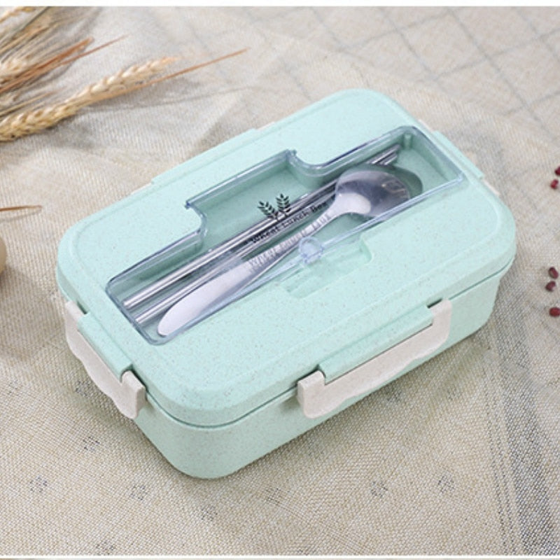 Lunch Box Food Container Bento Box Heated Lunchbox Kids Lunchbox Snack Straw Wheat Korean Sealed Student Plastic Box for Food