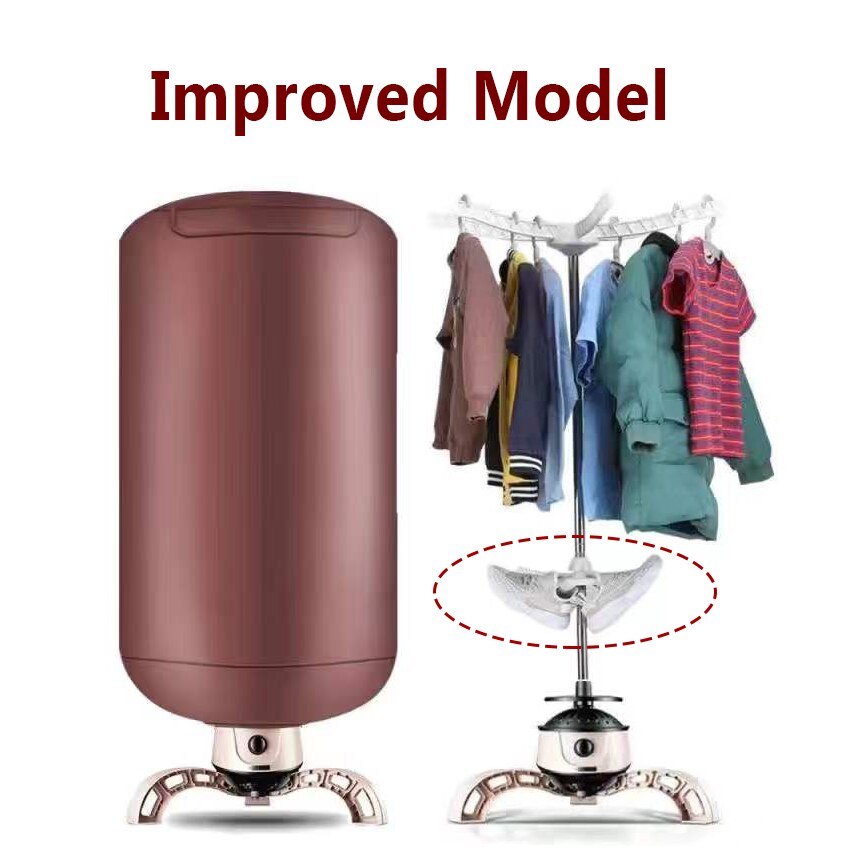 Portable Electric Ventless Timing Clothes Dryer Foldable Quick Dry Warm Air Drying Machine Shoes Dryer Household Waterproof Mute